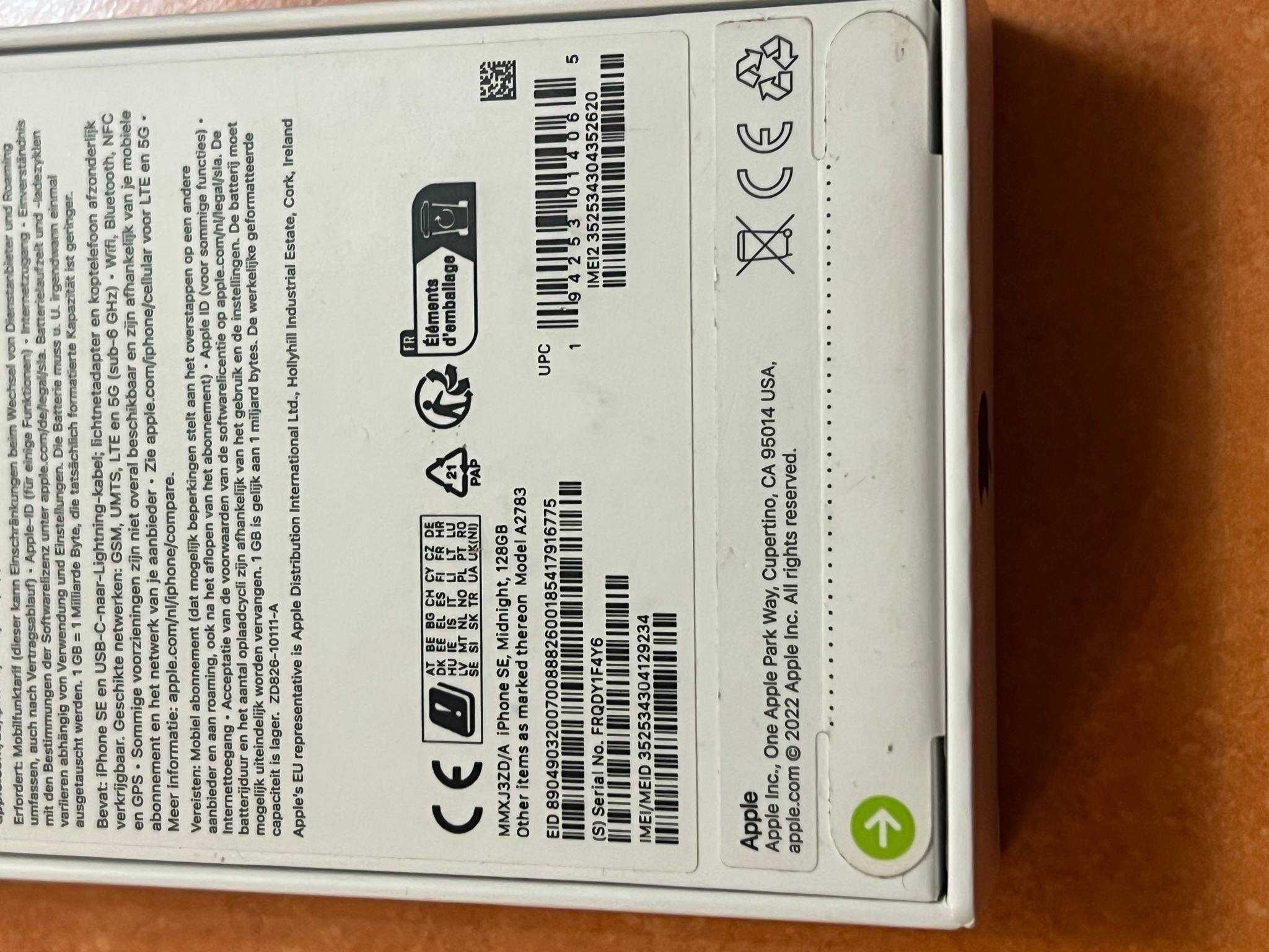 iPhone SE; Midnight; 128 GB; Model A2783 чисто нов, неотваряна кутия