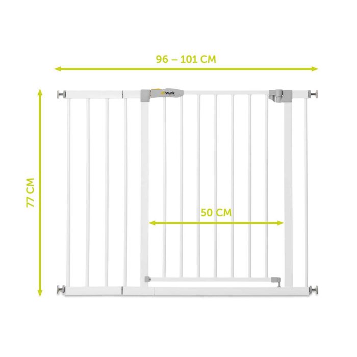 Poarta de siguranță pentru copii Hauck KD Open N Stop, 96 -101 cm,alb