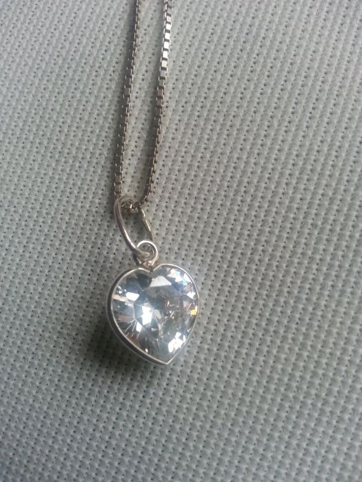 Сребърен дамски пръстен, гривна и кристално сърце със сребърен обков