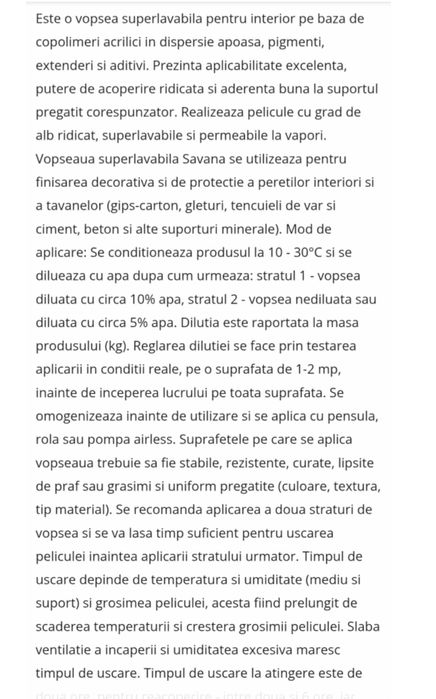 vopsea lavabila interio SAVANA