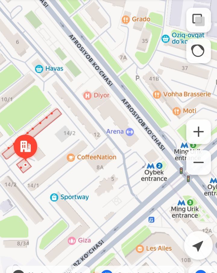 Oybek metro 2 xonali ijara beriladi