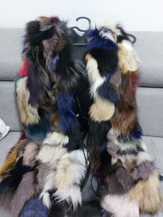 Елек от лисица, естествен косъм