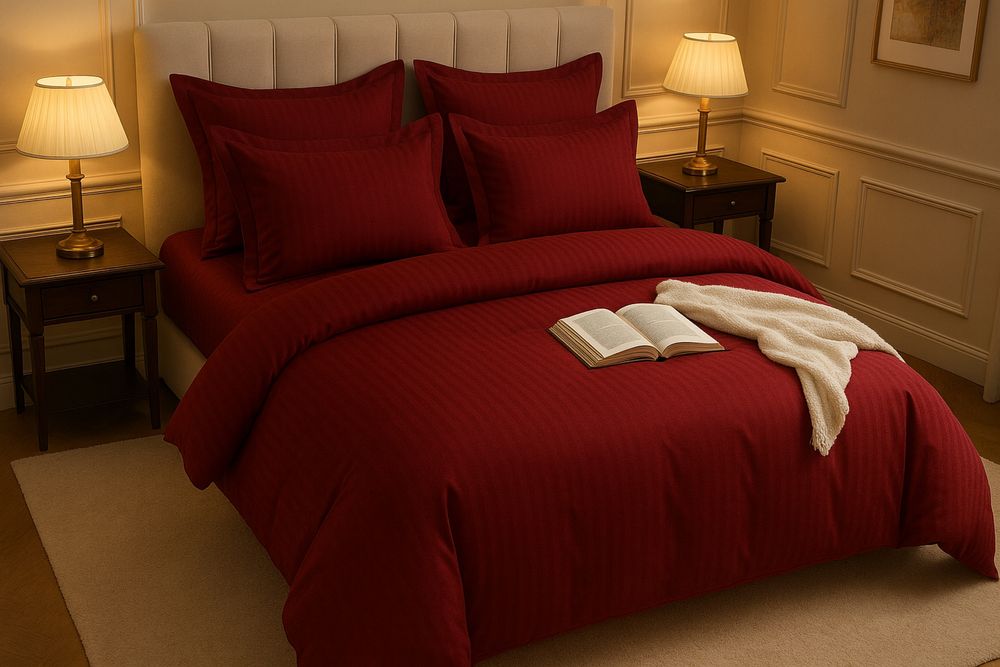 Lenjerie de pat ,Bumbac Damasc 6 piese ,Casa Pucioasa ,cearsaf elastic