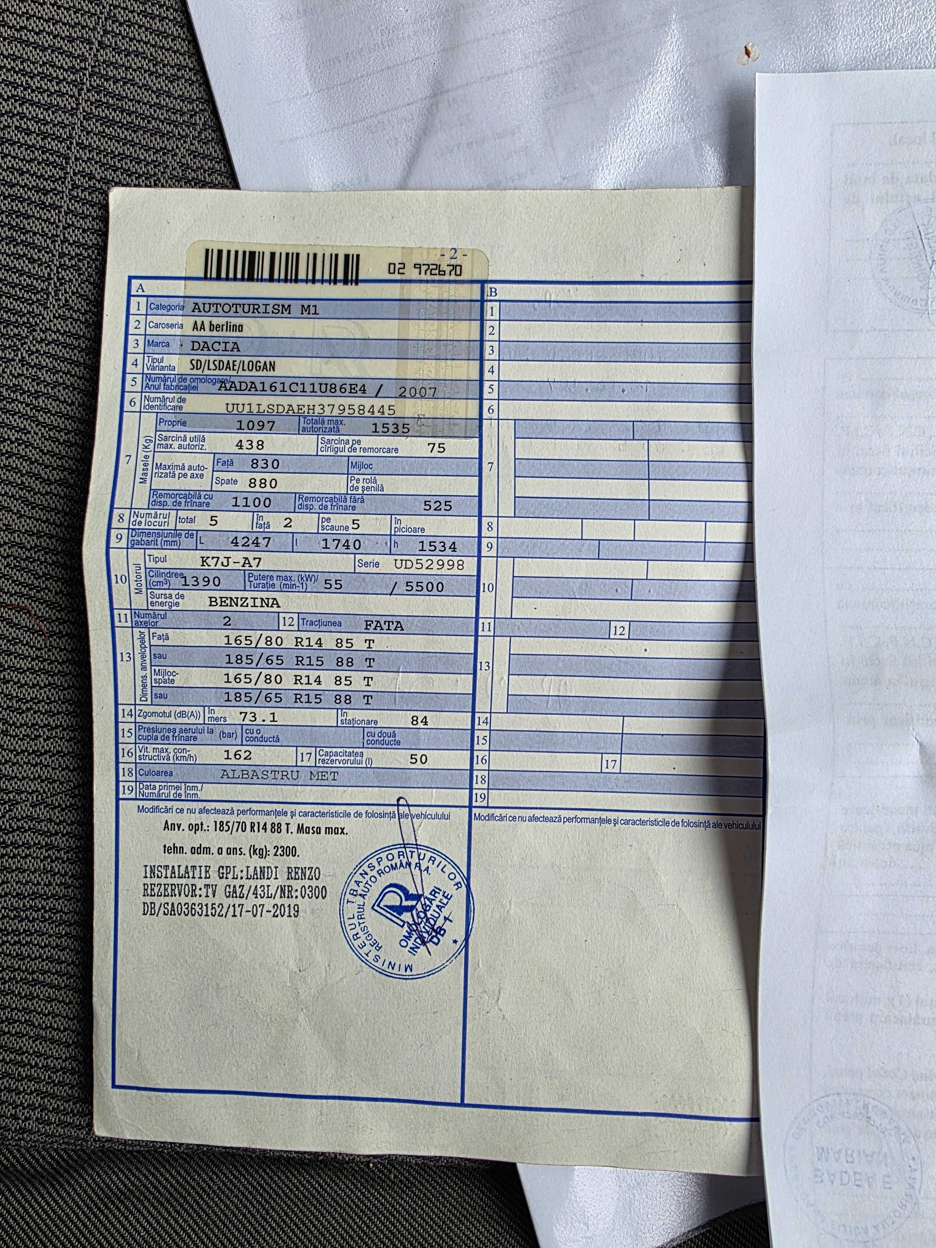 Dacia Logan Berlina 2007-Model Preferance-Pluss.14 benz+GPL.-1550E
