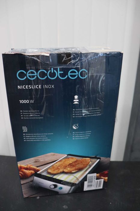 Cecotec, Хоризонтален плосък тостер NiceSlice,неръждаема стомана 1000W