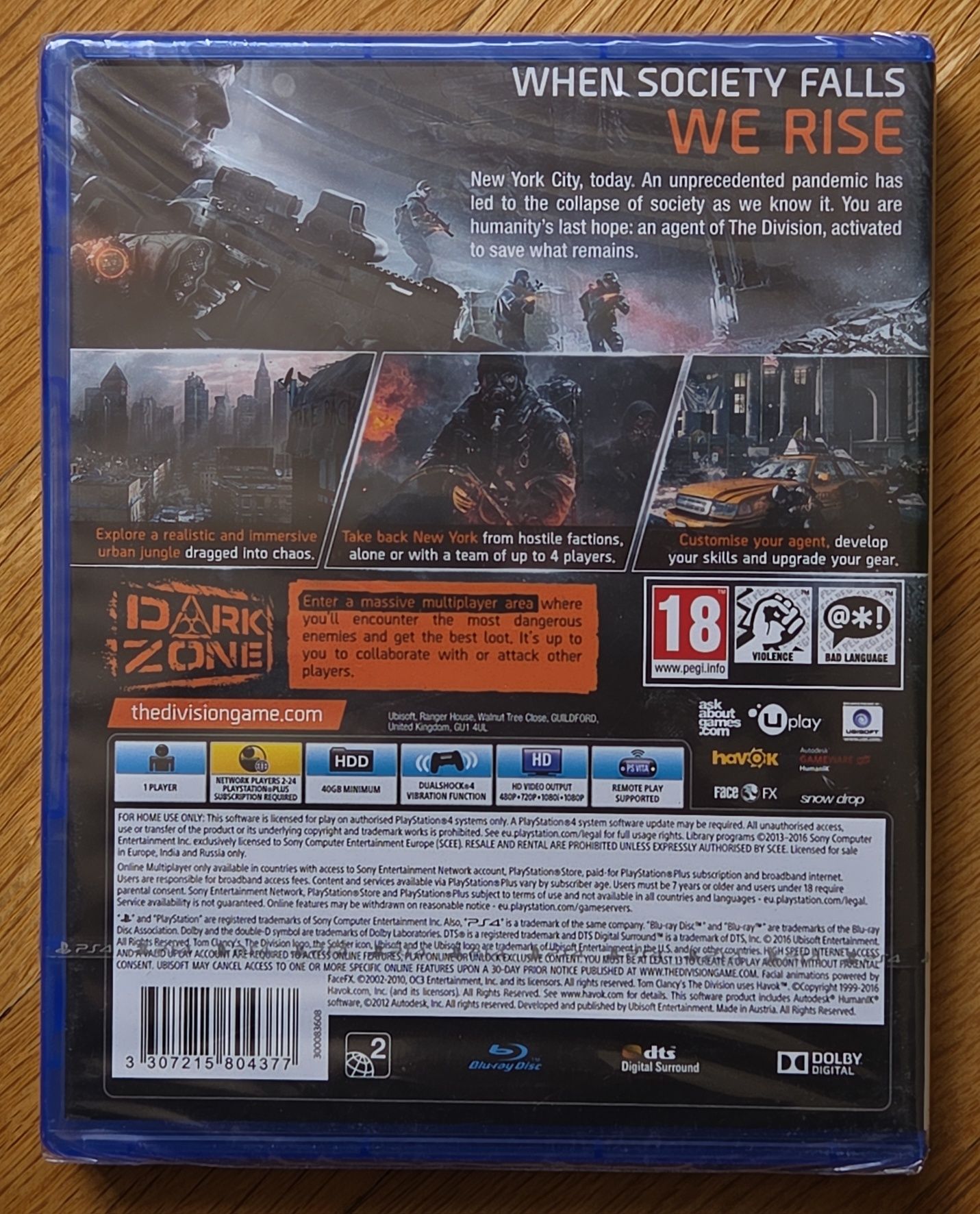 Чисто нов диск Tom Clancy The Division PS4 Playstation 4 Плейстейшън 5