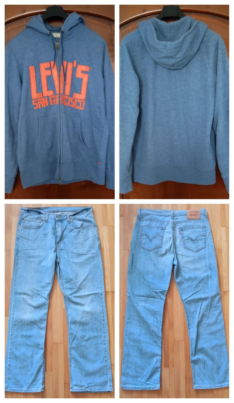 Blugi+Hanorac Levi's/hoodie M/blue jeans original/34/30