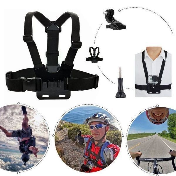 Комплект аксесоари 3 в 1 plus нагръдник, челник и стик за gopro