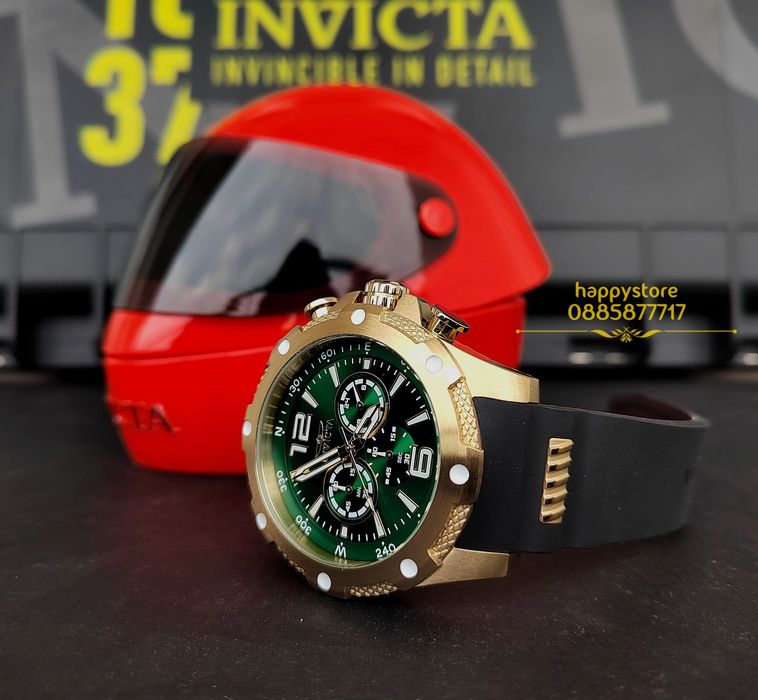 INVICTA Axis Gold/Green 50mm, Инвикта нов ръчен часовник