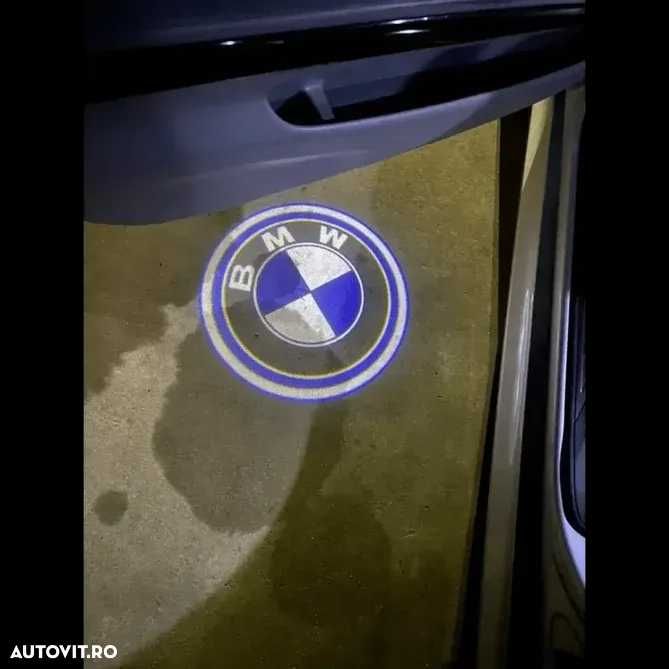 Set Logo Proiectoare Lampi 3D LED Lumini Usi Portiere BMW X 1 3 5 6 7