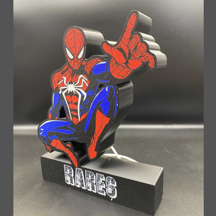 Lightbox Spiderman Decor LED Personalizat cadou copil lampa veghe