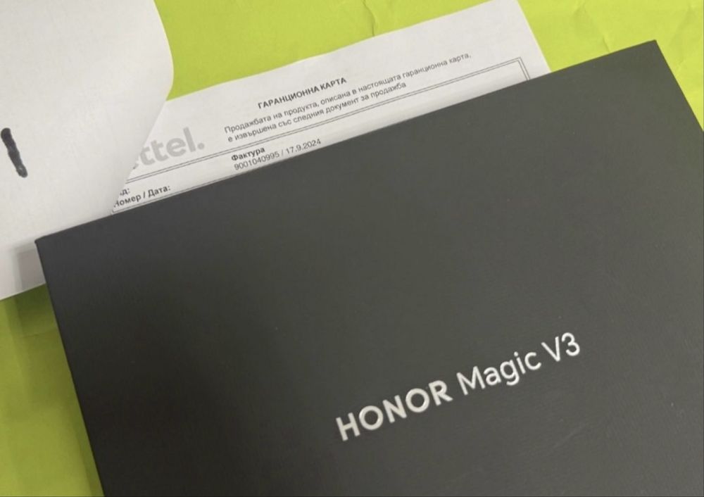 КАТО НОВ 512GB Honor Magic V3 Yettel Гаранция 2027 г. Green