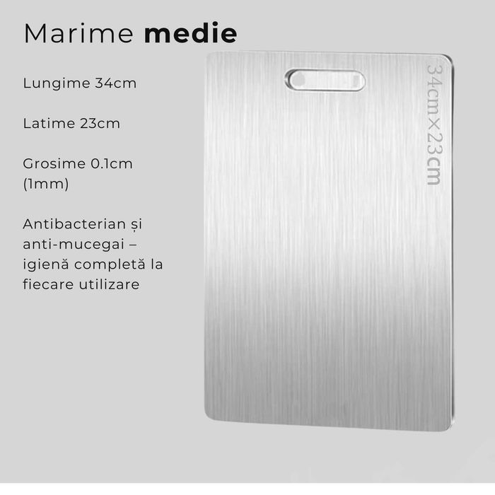 Tocator inox 29-20 / 34-23cm. Fara miros, compatibil masina de spalat