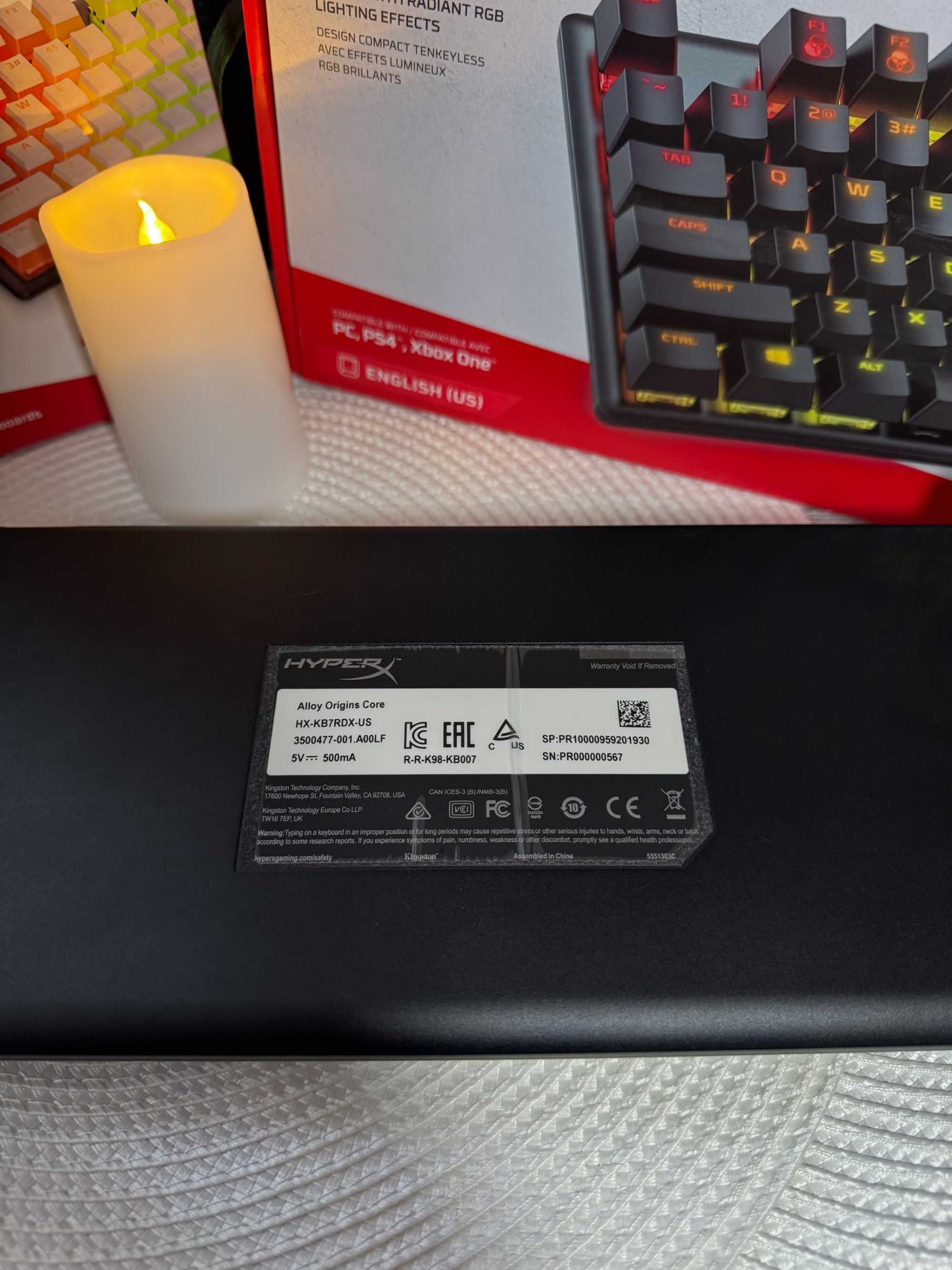 Hyperx Alloy Origins Core Гейминг клавиатура + Hyprex keycaps