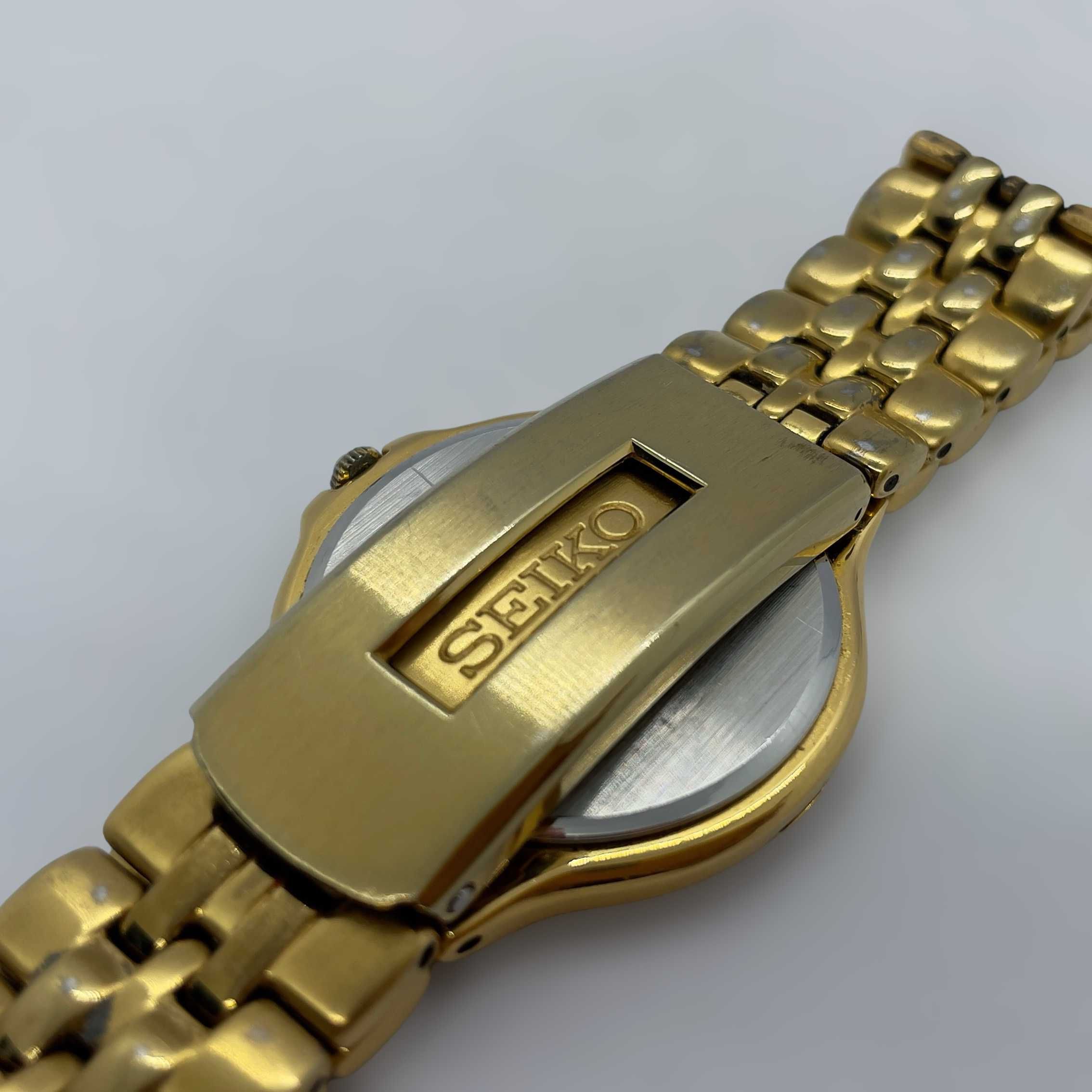 Позлатен ръчен мъжки часовник Seiko 5E29 - 6B80 R1