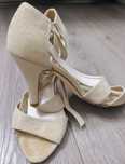 Pantofi Sanda Body Flirt - 39, material textil, culoare crem auriu