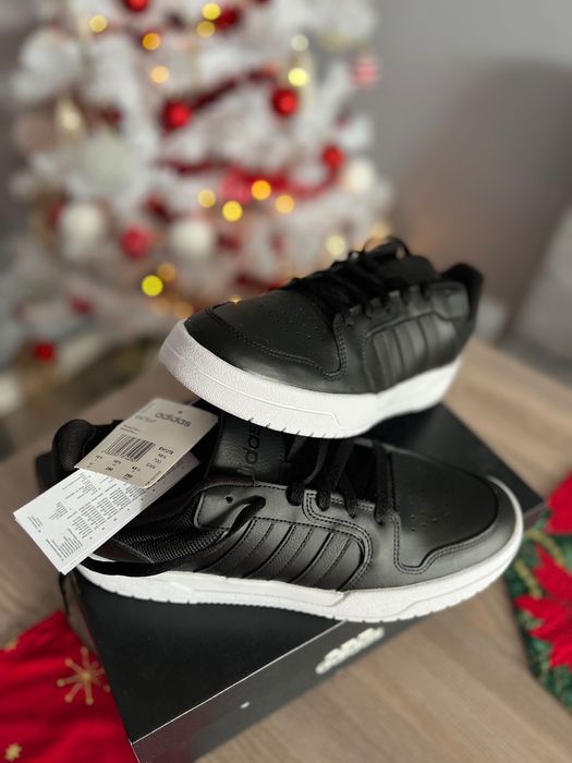 Мъжки черни кожени маратонки Adidas