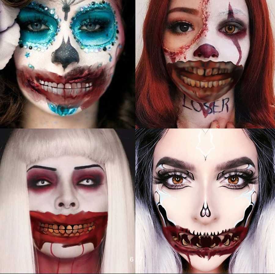 Временни стикери за татуировка на устата за Хелоуин