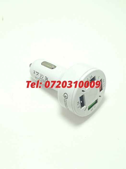 Incarcator Masina Auto 4 Porturi Bricheta Usb Qc Incarcare Rapida