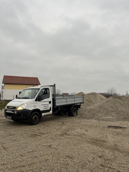 Vand si transport nisip, balastru, margaritar, pietris, zgura, pamant