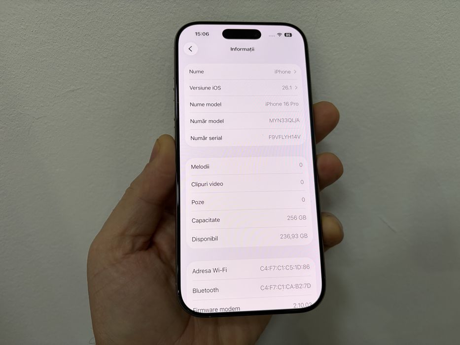 Iphone 16 Pro, 256 gb, Natural Titanium, cu Bypass