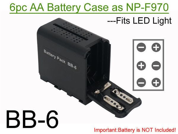 Carcasa adaptoare BB6 baterii AA cu baterie tip Sony seria NP-F970/F77