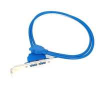 Cablu adaptor USB 3.0, 20 pin intern la 2 USB 3.0 panou spate