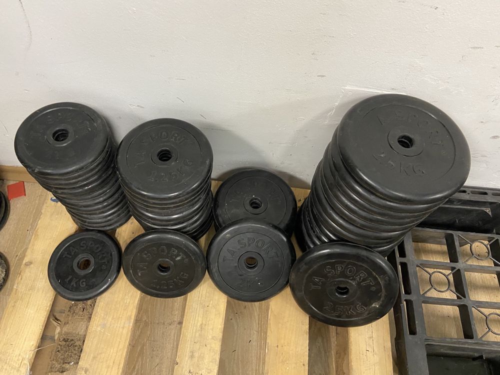 Discuri gantere haltera cauciucate noi 1 kg,1,25 kg,2 kg, 2,5 kg noi