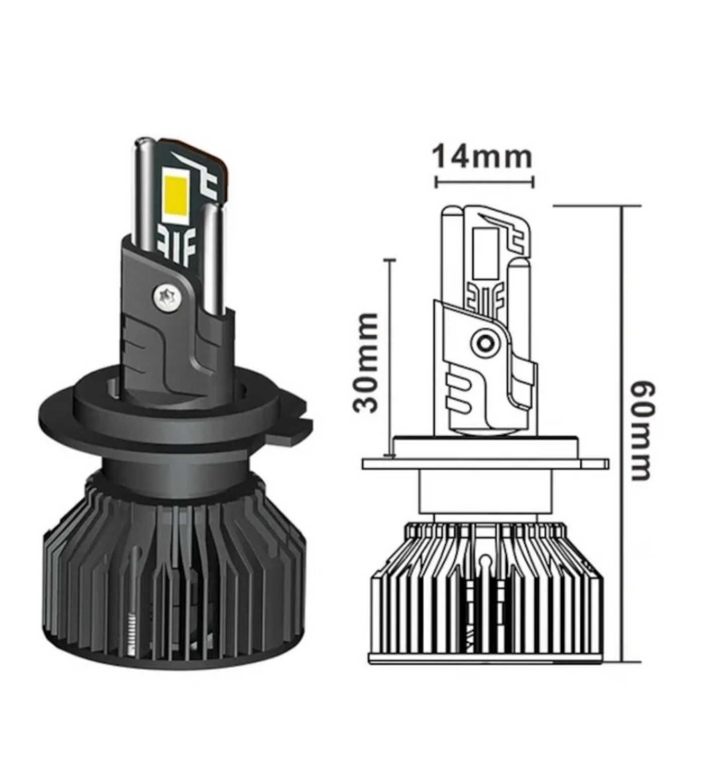 Set 2 Becuri LED H1 - H4 - H11 - H7 , Canbus, Fără Eroare