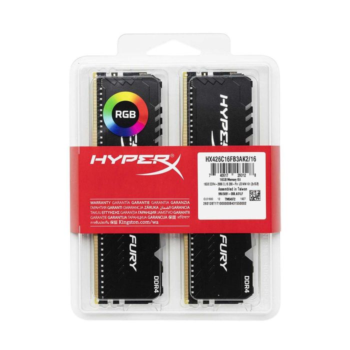 RAM памет Kingston RGB 32GB(2x8GB + 2x8GB) DDR4 3200MHz/два KIT-а