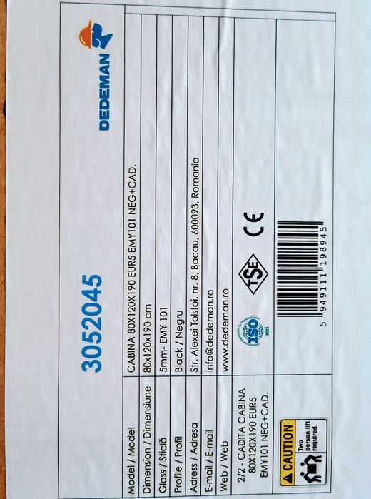 Vând cădiță de duș