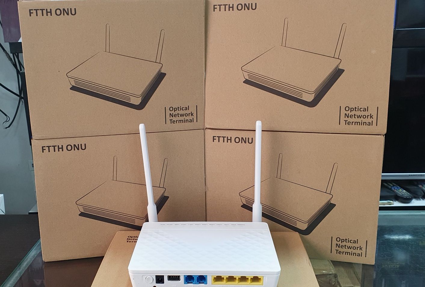 Gpon router, Жпон роутер HG8245MCUS
Спецификация 4FE + 2POT + 1USB + 2