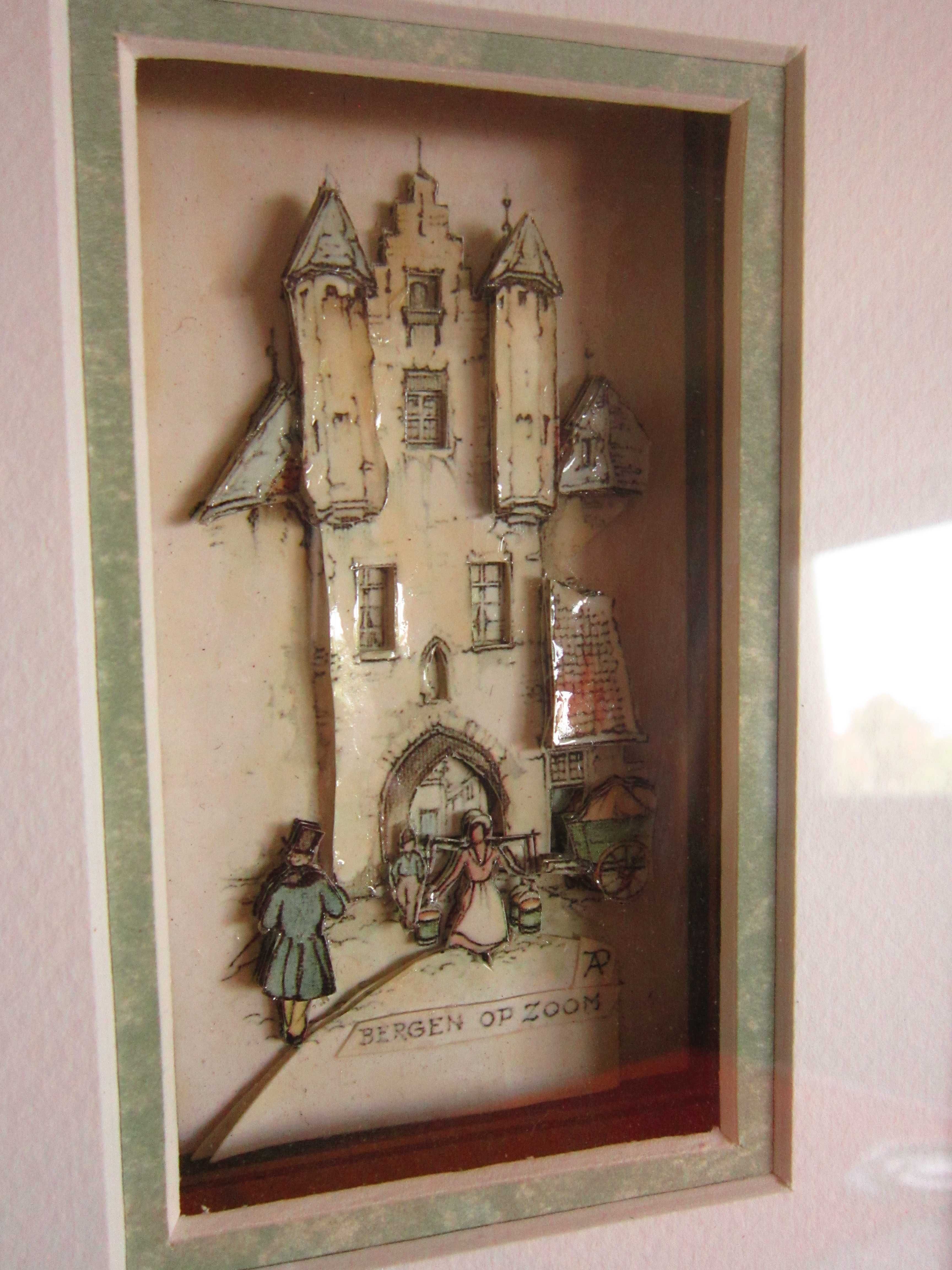 cadou rar Shadow Box Dioramă tablou 3D semnat Anton Pieck '70 Olanda