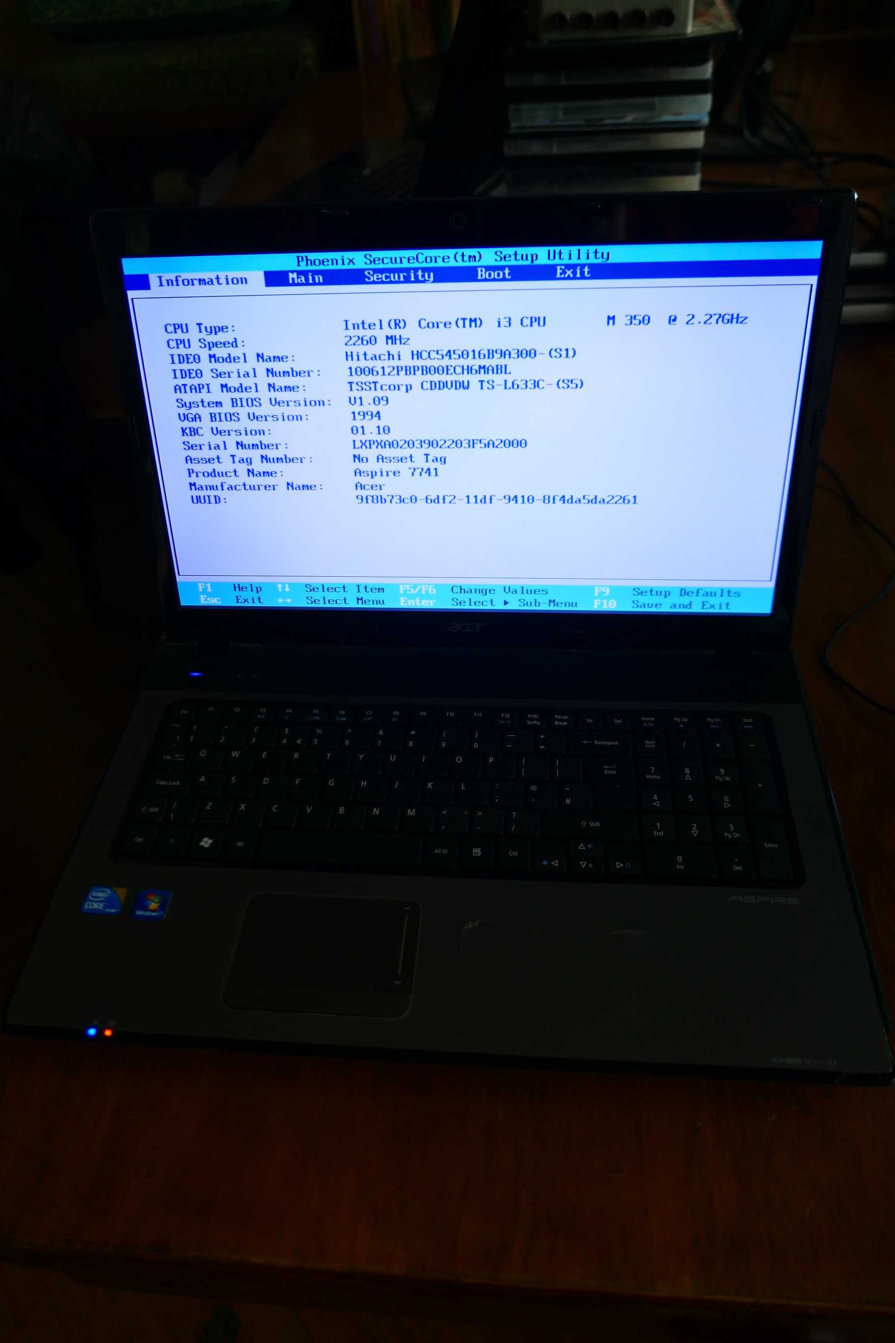 Acer Aspire 7741 17,3HD+ Intel core i3-350m 3gb Ddr3 160GB DVDRW Web