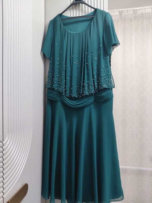 Платье зелёный шифон