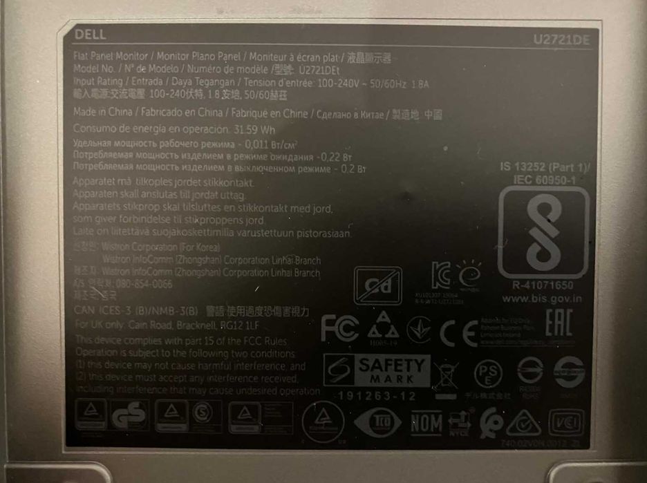 Monitor Dell IPS QHD UltraSharp 27 inch - U2721DE