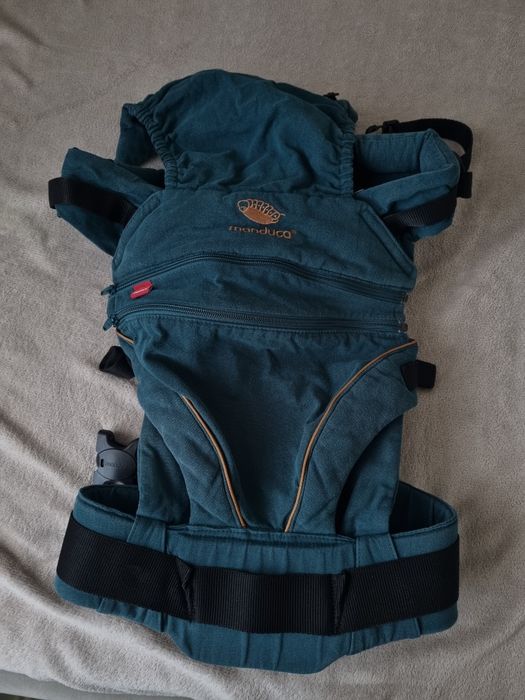 Marsupiu Manduca XT denim si protectie pentru marsupiu BB Junior