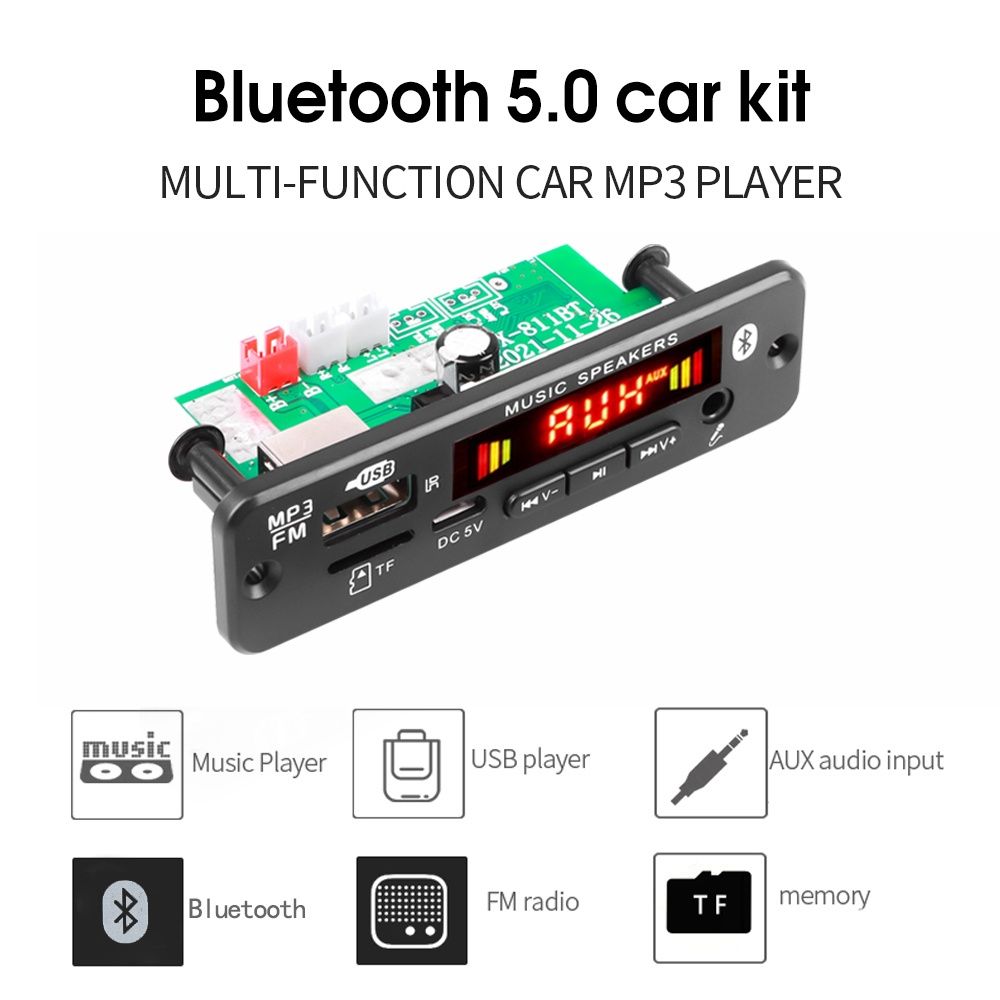 МП 3 плеър за вграждане 2х20 W, DC 5V/18V , BT 5.0, 3.5 вх. Микрофон
