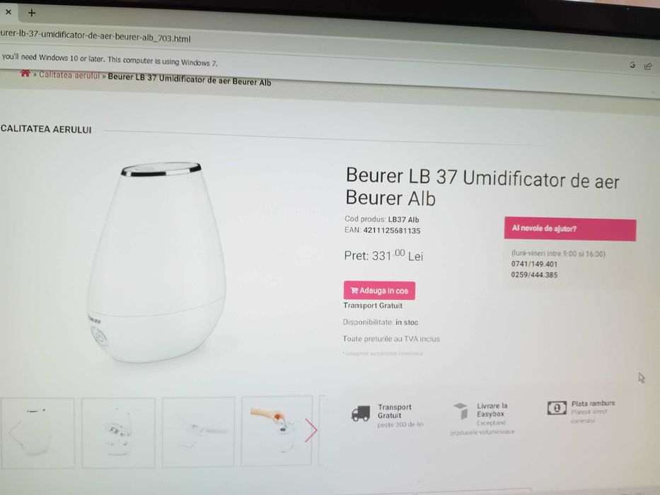 Umidificator de aer Beurer LB37 alb