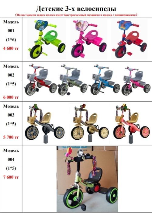 Детские 3-х колесные велосипеды