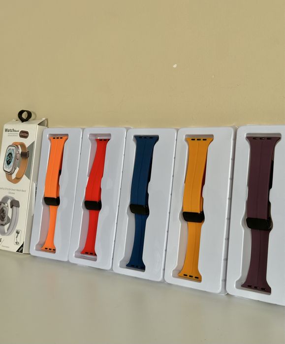 Силиконовые ремешки для часов Apple Watch 38, 40, 41, 42, 44, 45,49 мм