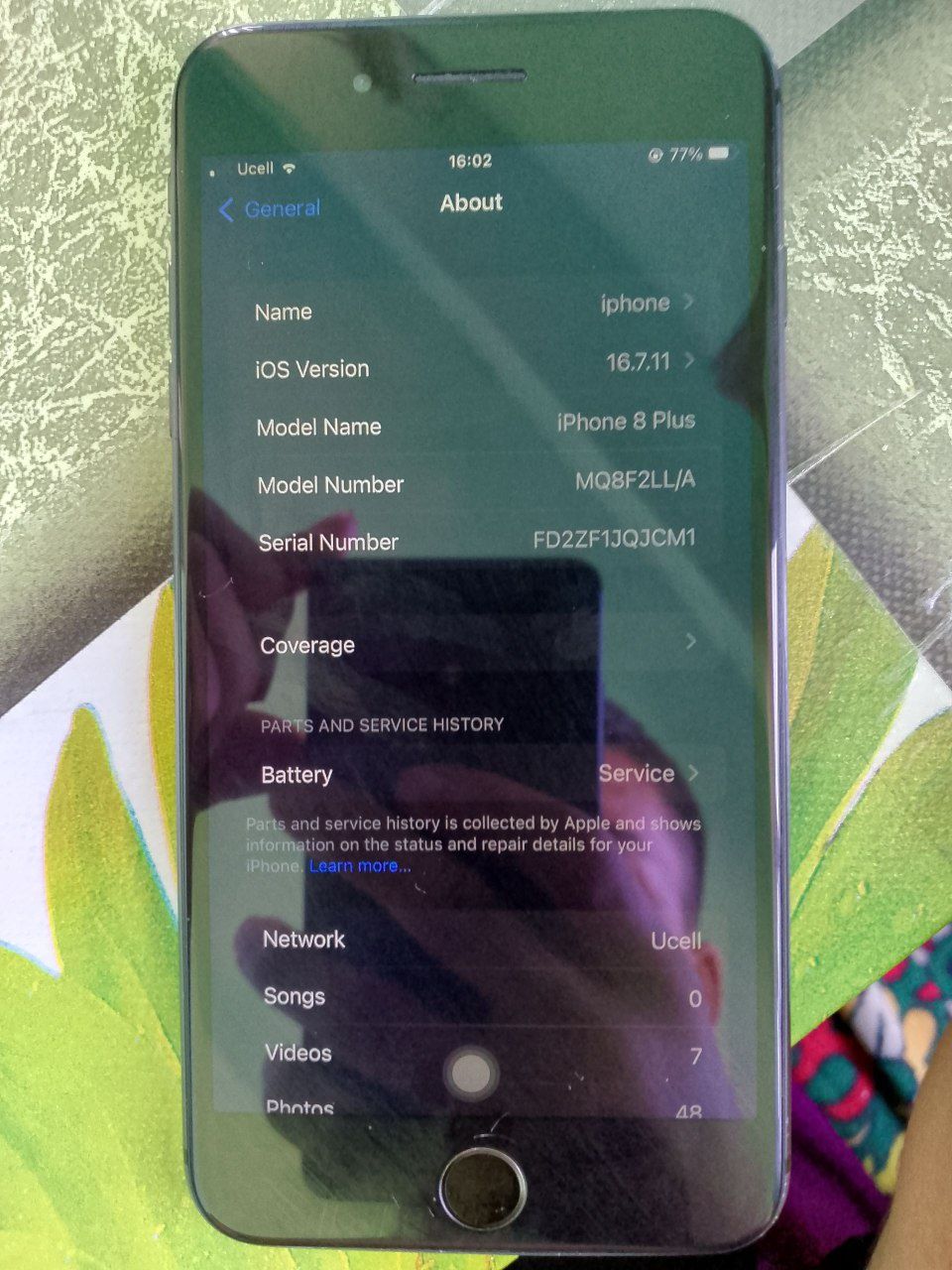 Iphone 8+ black holati tinnu