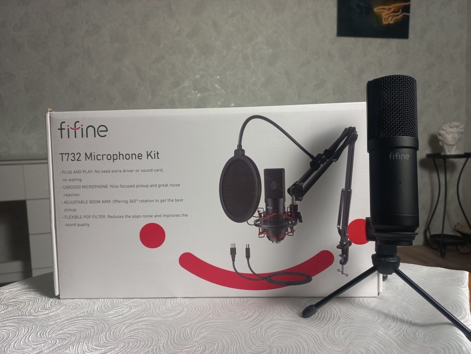 Микрофон Fifine T732 — полный комплект, отличное качество