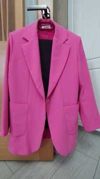 Пиджак розовый оверсайз