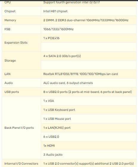 Мат плата H81 OEM          (NT2245)