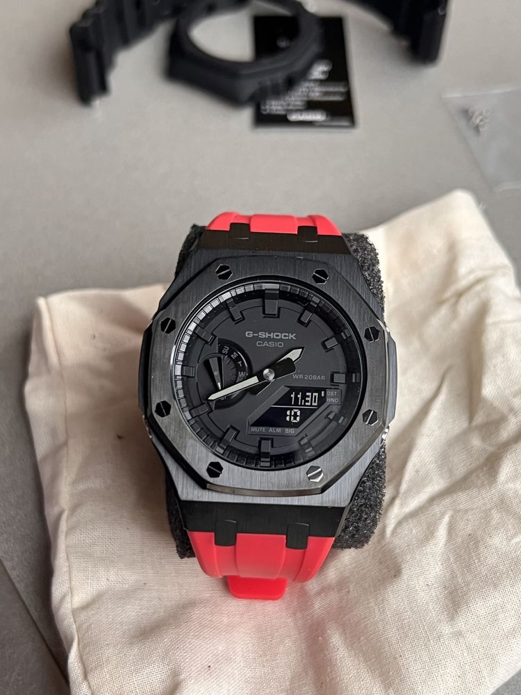 Casioak / Gasio G-Shock GA-2100 Mod Black/Red