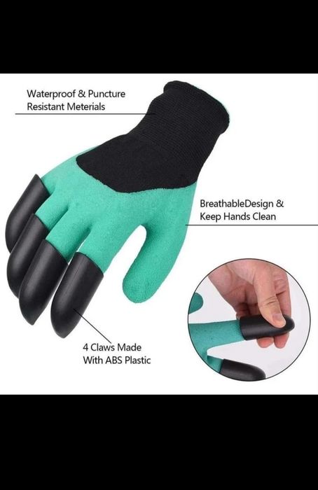 Пластиковые садовые перчатки с когтями