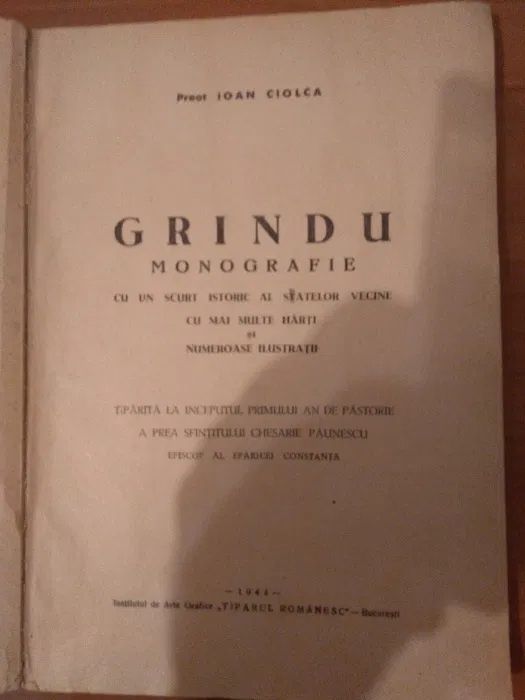Monografie Grindu, editia 1, 1944, Constanta, Dobrogea