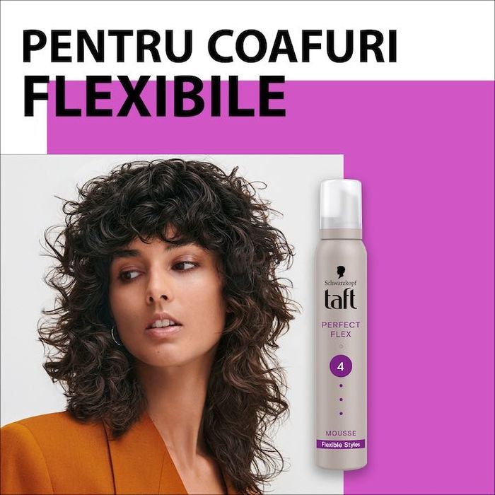 Fixativ Bucle Taft Perfect Flex, nivel fixare 4, vegan, 250 ml