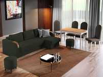 Coltar Morelia Verde + Masa Grand Stejar Auriu + 4 Scaune Grand Maro